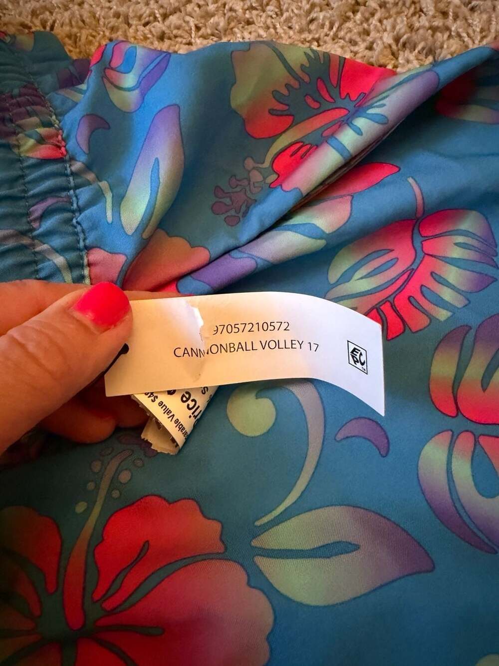 Hurley Cannonball Volley Floral Print Swim Trunks - Picture 7 of 7